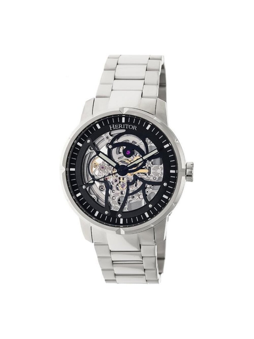 NWT Heritor Ryder Automatic Black Skeleton Dial Men's Watch